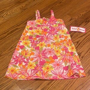NWT Kid Zone Girl’s Floral Oranges Dress Size 5